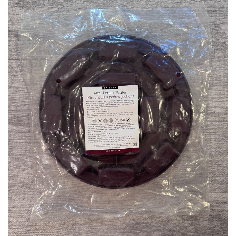 Epicure Mini Perfect Petites Silicone Baking Mold Pan Set Purple Non-Stick NWT